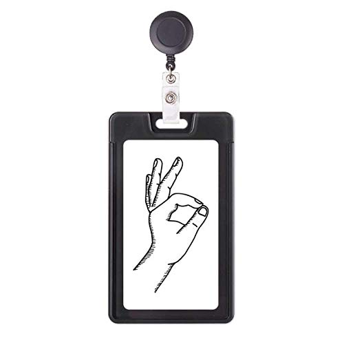 Porte-badge enrouleur OK gesture line idéal pour pass entreprise et bureau