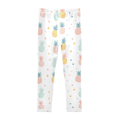 Wusikd Cute Pineapples Girls' Leggings Toddler Doodles Colors Kids Yoga Pants Dance Active Tights 4T2