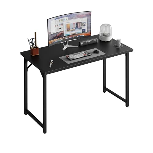 Grandder 32 inch Computer Desk, Small Home Office Desk Study Writing Kid Table for Small Spaces, Simple PC Gaming Desk, Adjustable Feet, Black