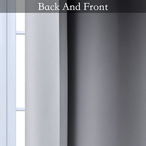 Image of SimpleHome Black to Grey White Ombre Room Darkening Curtains 63 Inch | Curtains for Living Room,Light Blocking Thick Thermal Insulated Grommet Window Curtains Drapes for Bedroom, 2 Panels,42Wx63L