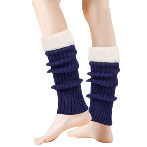 Image of Winter Leg Warmers for Women and Girls Warm Knitted Socks Knitted Wool Crochet Long Boot Socks New Year's Day Socks Christmas Socks