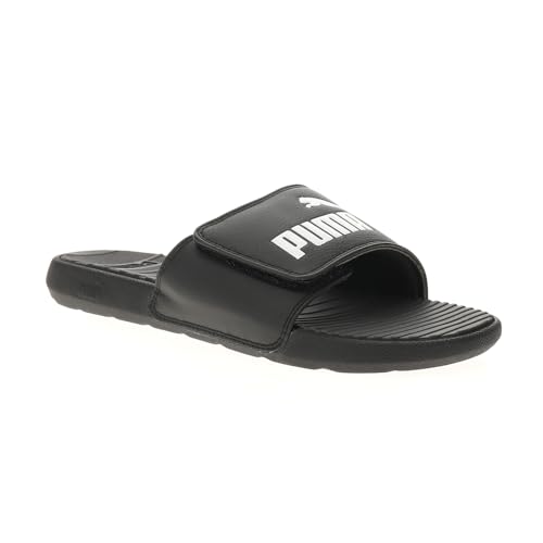 PUMA Men's COOL CAT 2.0 ALTERNATIVE CLOSURE Slide Sandals, Puma Black-Puma White, 82