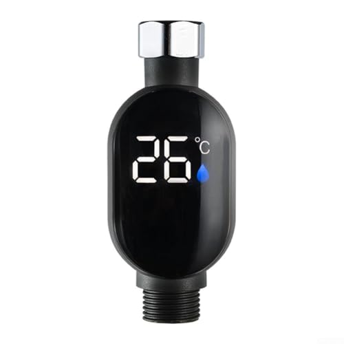 SiSinkal Termómetro digital de ducha con pantalla de temperatura para grifo de baño acero inoxidable