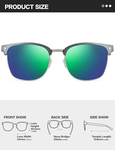 Image of BIRCEN Mens Polarized Sunglasses for Driving: Al-Mg Metal UV Protection Sun Glasses Square Shades for Fishing Travel 2026
