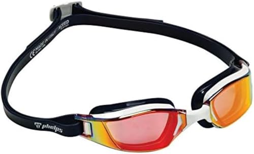 Phelps Michael Xceed Goggles - Blue/White with Red Titanium Mirror Lens