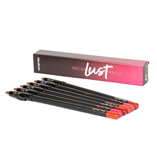Tina Davies I Love Ink Lip Liner Set, Easy Pre-Draw Lip Pencils With Built-In Sharpener, 6-Piece Lipliner (Lust) #TOP29