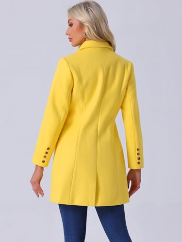 Image of Allegra K Womens Winter Elegant Pea Coat 2026 Single Breasted Long Overcoat | Notch Lapel Collar, Warm, Work Office Trench Coats,Outwear Outfit