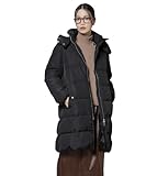 [ナノ・ユニバース] 撥水加工 フード ロング ダウンコート レディース F 010 ブラック 673-5214307