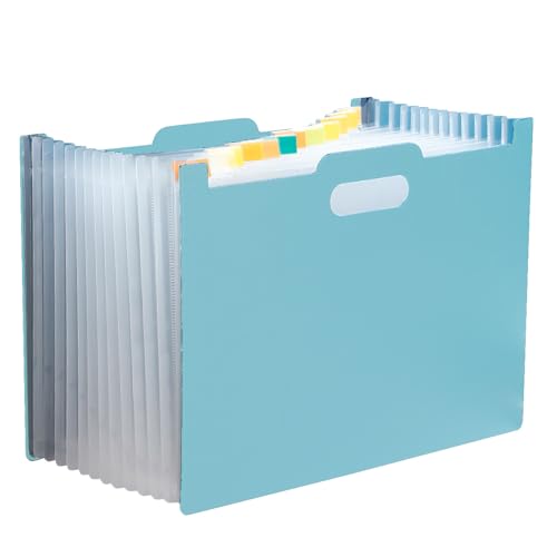 ジアン ファイルスタンド 収納 A4 ファイルボックス 収納ケース 収納ボックス 文房具 伸縮 タテ ヨコ ジャバラ式 アコーディオン式 (ブルー, ヨコ型)