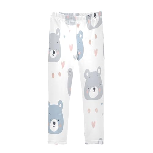Toddler Girls Leggings Printed Yoga Pants Leggings Cute Fat Bear Face for Kids