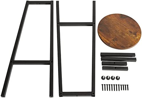 IBUYKE Bar Stool, Set of 2, Industrial Bar Chairs, Bar Stools with Footrest, Kitchen Breakfast Stools, Wooden Chair for Living Room, Party Room, 30 x 30 x 70 cm, Rustic Brown, TMJ510H