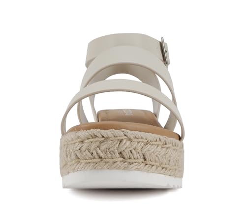 Image of Soda Top Shoe Bryce Open Toe Buckle Ankle Strap Espadrilles Flatform Wedge Casual Sanda