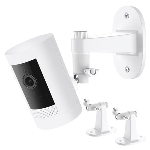 2Pack Ring Camera Wall Mount for Ring Stick Up Cam & Ring Outdoor Cam Plus 360 Degree Adjustable No Drilling Mount for Ring Outdoor Indoor Camera(White)