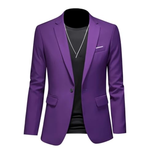 Men's Stylish Slim Fit SuitJacket Groom Wedding Coat Business Casual solid color tops4