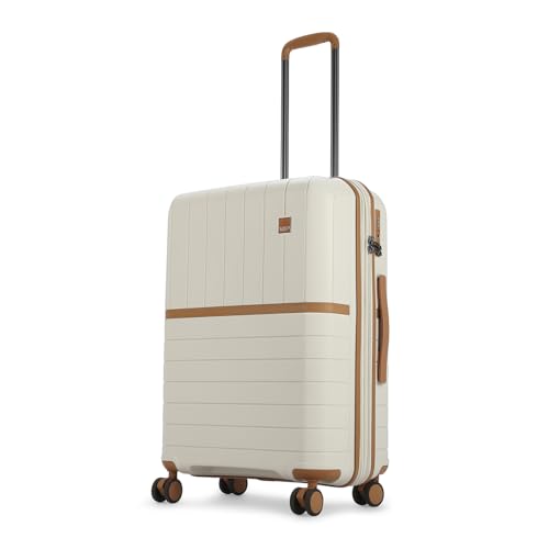 Image of VIP Classic Check-in-67 cm Medium 8 Wheels Trolley Bag | Hard Luggage for Travel | 5 Years International Warranty (Brown)