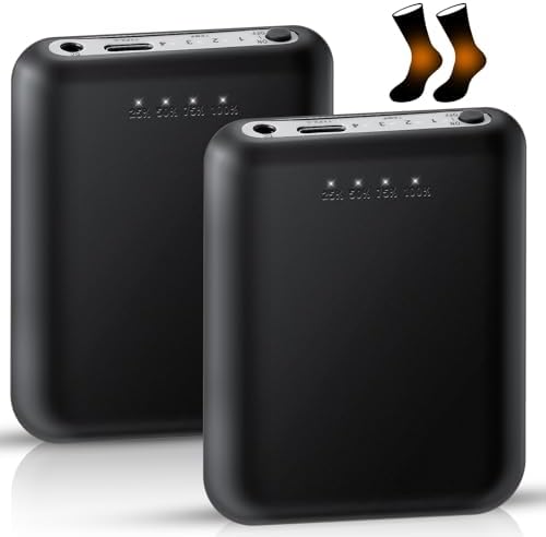 2PCS Rechargeable Batteries 5V 5000mAh for Heated Socks, 4 Heating Settings Large Capacity Replacement Li-Polymer Battery
