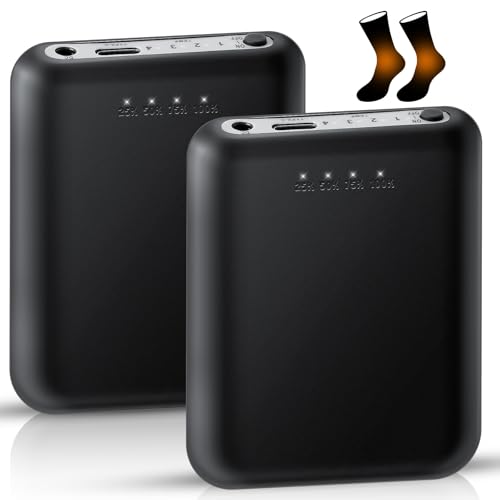 2PCS Rechargeable Batteries 5V 5000mAh for Heated Socks, 4 Heating Settings Large Capacity Replacement Li-Polymer Battery