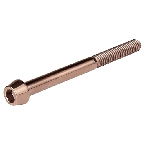 Image of Titanium Ti Bolt M5x9 16 18 20 25 30 35 40 45 50 55 60mm Tapered Head Screws Pack of 4 (M5x60mm, Bronze)
