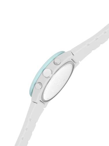 Image of FCUK BEAT FW25 Unisex Analog Watch with White Case & Matt Blue Dial - FC184W