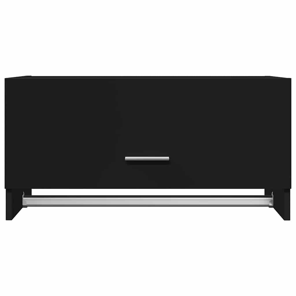 Armadio nero, 70 x 32,5 x 35 cm, in legno con asta appendiabiti e spazio per camera da letto, cameretta dei bambini, corridoio, soluzione versatile per vestiti e biancheria