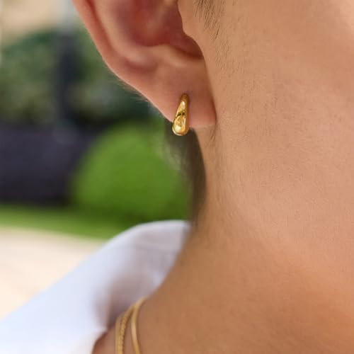 Small Gold Hoop Earrings Stainless Steel Huggie Earring Silver Statement Ear Ring Non Tarnish Hypoallergenic Daily Wear Earrings for Women4
