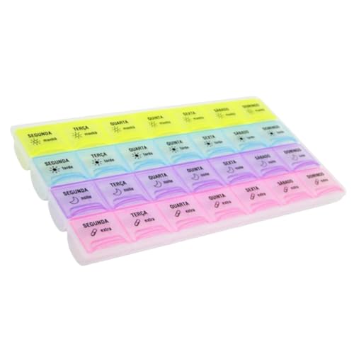 Caixa Porta Comprimido Separador Organizador Caixinha 4 Horarios 4 x Dia Medicamento Remedio Supleme