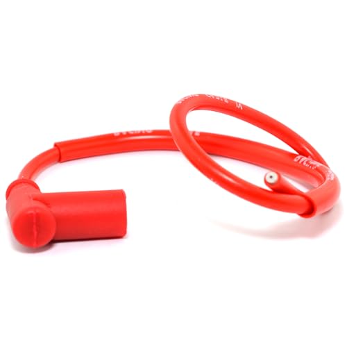 Easyboost Antiparasite Rouge Racing Fil de Bougie Haute tension Capuchon Silicone de pour Scooter Booster Stunt Nitro Moto 50cc AM6 Derbi MBK 51 103 Rieju TZR...