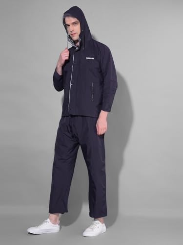 Image of Dollar Rainguard Men's Reversible Full Sleeve Solid Raincoat Set With Adjustable Hood and Pocket