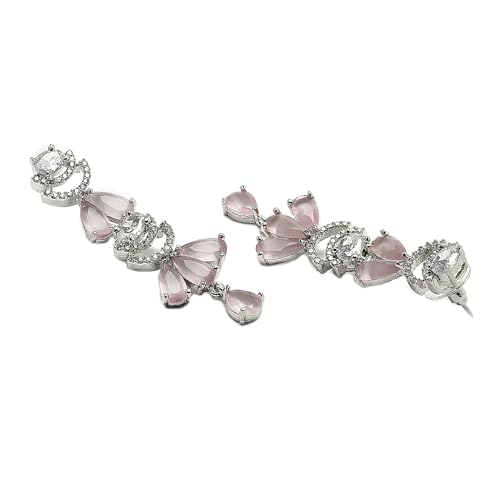 Rhodium-Plated Teardrop & Crescent Necklace Set
