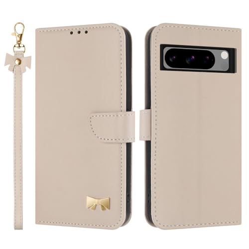 Étui cuir Google Pixel 7A abricot protection portefeuille premium rabat