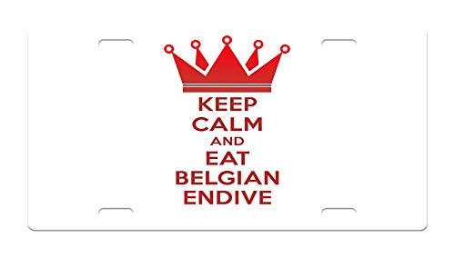 Makoroni - KEEP CALM AND EAT BELGIAN ENDIVE Aluminum License Plate Auto SUV Truck Tag, DesB94