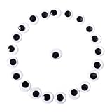 500 Stück Selbstklebende Wackelaugen klein 15mm Kulleraugen Selbstklebend Kunststoff Augen zum Basteln Puppe Augen Schwarze Wackelaugen Bastelaugen Wiggle Googly eyes für DIY Kunsthandwerk Dekoration