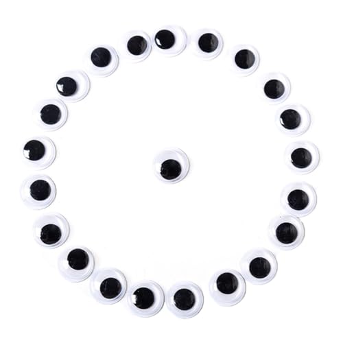 500 Stück Selbstklebende Wackelaugen klein 15mm Kulleraugen Selbstklebend Kunststoff Augen zum Basteln Puppe Augen Schwarze Wackelaugen Bastelaugen Wiggle Googly eyes für DIY Kunsthandwerk Dekoration