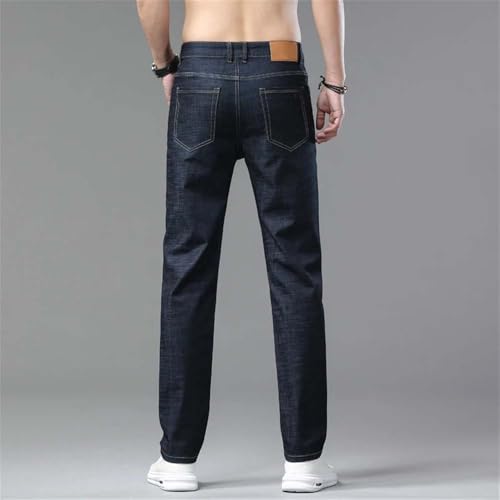 Men's Summer Casual Thin Jeans Classic Stretch Straight Light Business Denim Long Pants2