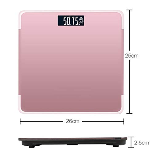 Skala o wysokiej precyzji Wyświetlacz LCD Wskaźnik korpusu Elektroniczny Smart Wagi Wagi 180 kg Łazienka Skala Cyfrowa Waga Ludzka Waga podłogowa (Color : Pink)
