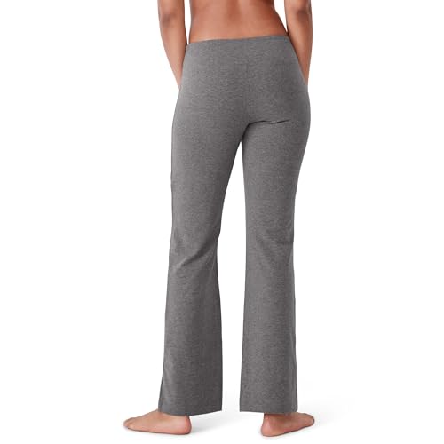 Jockey Women's Activewear Cotton Stretch Slim Bootleg Pant, Charcoal Grey Heather, 3XL