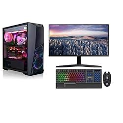 Fusionit Assembled Gaming Pc with GTX 1650 with 10400F Core I5 (10Th Gen) (16 Gb Ddr4/1 Tb/250 Gb Ssd Nvme Wd/Windows 11 Home/24 Inch IPS Screen Samsung/Liquid Cooler Ml120) with Ms Office