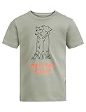 [ジャックウルフスキン] キッズ 半袖 プリントTシャツ (オーガニックコットン) [ 1610581 / MORE HUGS T K ] 日常使い 4137_mint leaf 116