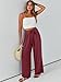 Caracilia Women Wide Leg Palazzo Pants Summer High Waist Flowy Casual Trousers Loose Lounge Beach Travel Vacation Clothes Rust Red Large