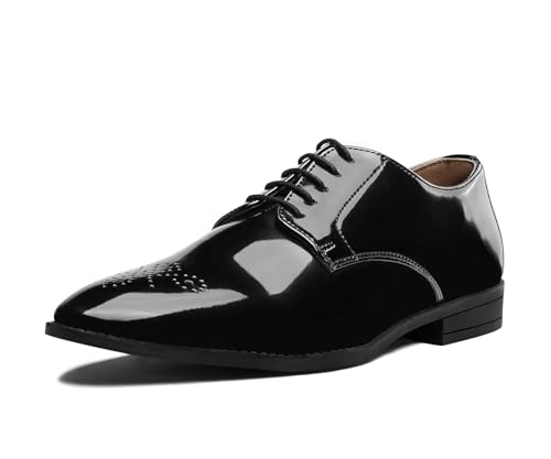 Image of LOUIS STITCH Men's Formal Shoe | Derby Shoes, Lace-Up Style, Shiny Finish | Solid Design | Perfect for Formal, Business Casual, and Parties (LSRGCT)