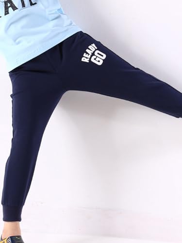 Loyan Boys' Active Jogger Pants Athletic Sweatpants with Pocket Sports Workout Elastic Waist Casual Trousers3