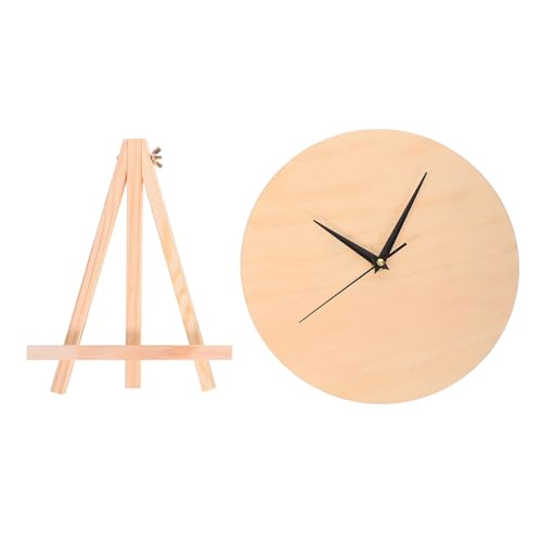 GRIRIW Reloj de Madera Rústico DIY 28 CM Redondo sin Batería Soporte Esfera...