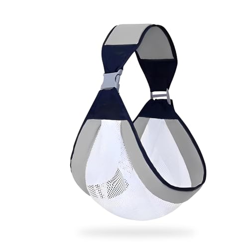 PHMING Porteo Bebe, Malla Transpirable Mochila Portabebes, Ajustable Porta Bebe Lateral, Ligero y Portátil Portabebes Recien Nacido, para Bebés de 0 a 12 Meses