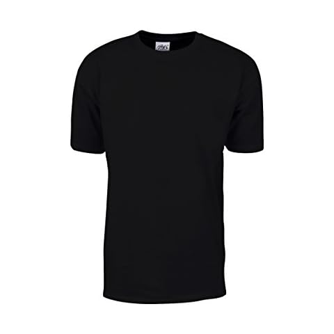 Shaka Wear Men's T Shirt – Max Heavyweight Cotton Short Sleeve Crew Neck Plain Tee Top Tshirts Regular Big Tall Size MHS02 Black XL Cover