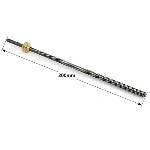 Lysee 3D Printer Parts & Accessories - 300Mm 8Mm T8 Lead Screw Set Lead Screw+ Copper Nut + Coupler + Pillow Bearing Block for 3D Printer - (Color: Silver)