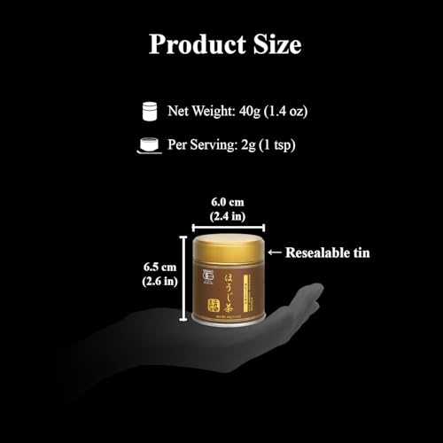 Image of YEDOENSIS Hojicha Powder - Organic Japanese Roasted Green Tea Powder, Vegan, Gluten-Free (40g)