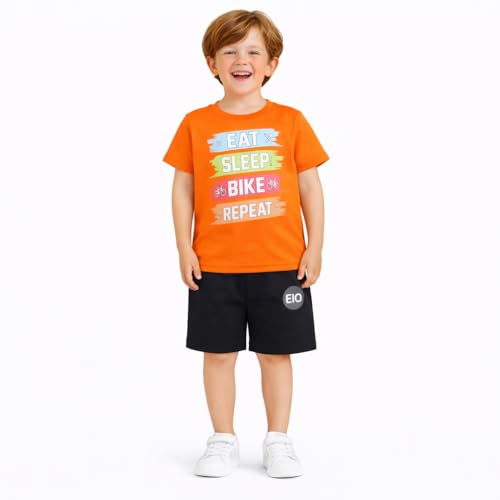 Image of EIO Boys Cotton Printed Dress Clothing Set Combo with Tshirts & Shorts-Pack 3