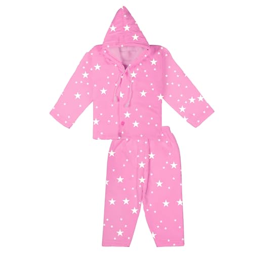 Image of Dowin Baby Boy's and Baby Girl's Front Open Thermal Polyfill Suit for Winters | Body Warmer for Baby | Full Sleeves Infant Woolen Set | Hoodie Clothing Set for New Born Baby | Lightweight (Pack of 1)