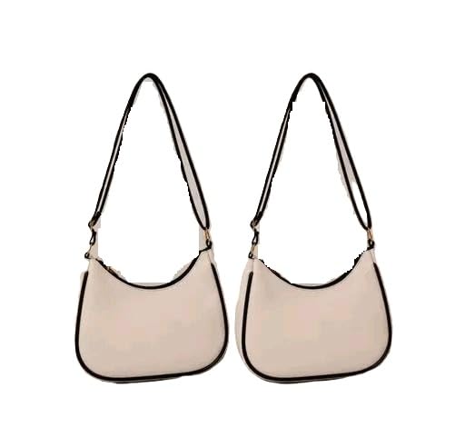 Modern Ladies Sling Bag Solid Pattern PU Handbag Adjustable Strap Casual Crossbody Purse Pack of 2-picture-26