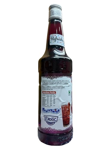 Image of Manama Cherry Fruit Flavoured Syrup for Mocktails and Cocktails, 750ML